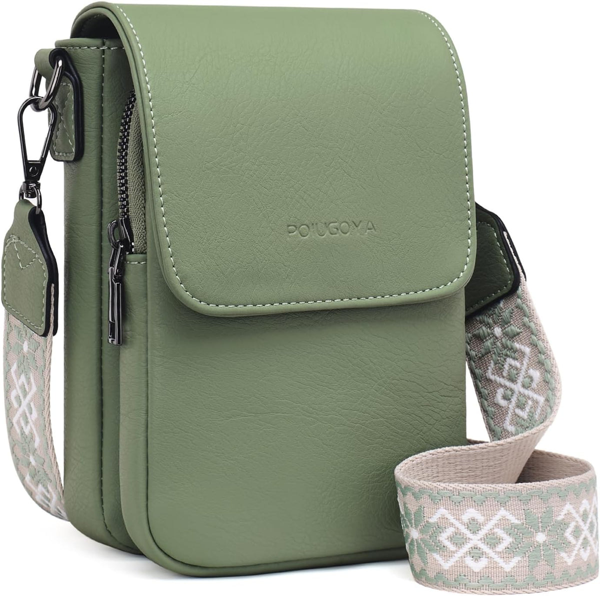 POIUGOYA Crossbody Bags for Women,Small Crossbody Purse with Triple Compartments,Cell Phone Wallet with Card Slots for Travel | Small
