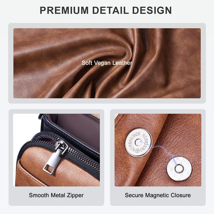 POIUGOYA Crossbody Bags for Women,Small Crossbody Purse with Triple Compartments,Cell Phone Wallet with Card Slots for Travel | Small