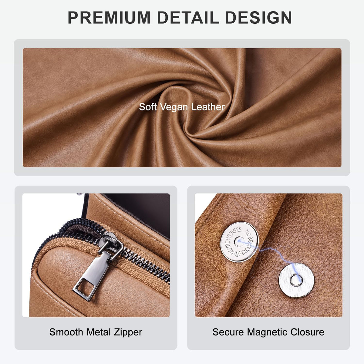 POIUGOYA Crossbody Bags for Women,Small Crossbody Purse with Triple Compartments,Cell Phone Wallet with Card Slots for Travel | Small