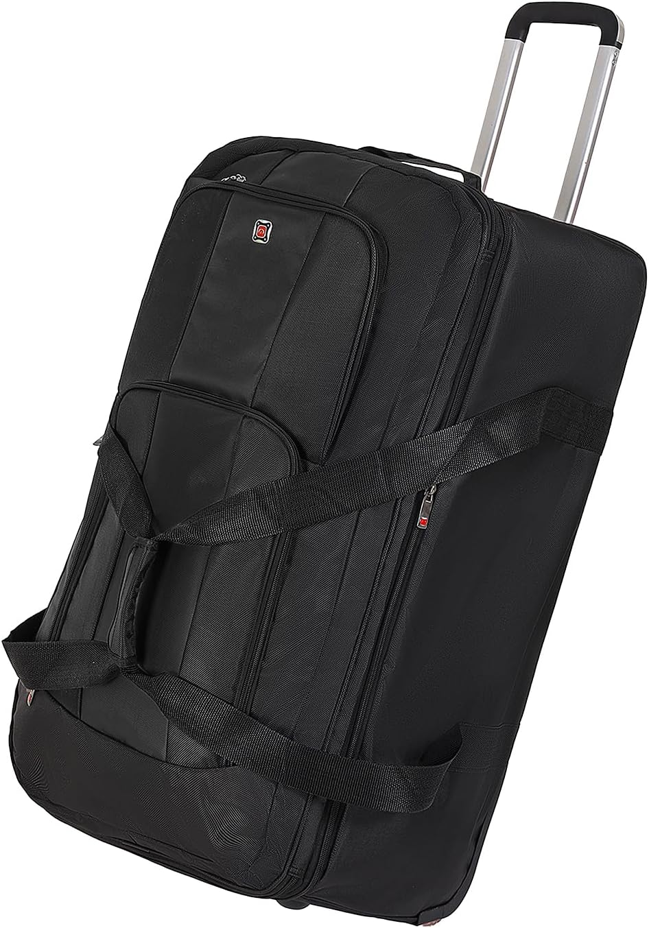 32-inch Rolling Duffle Bag with Wheels and Handle, 105L-130L Expandable Water-resistant Travel Bag, Foldable Travel Bag with 3 Spinner Wheels(Grey,XL)