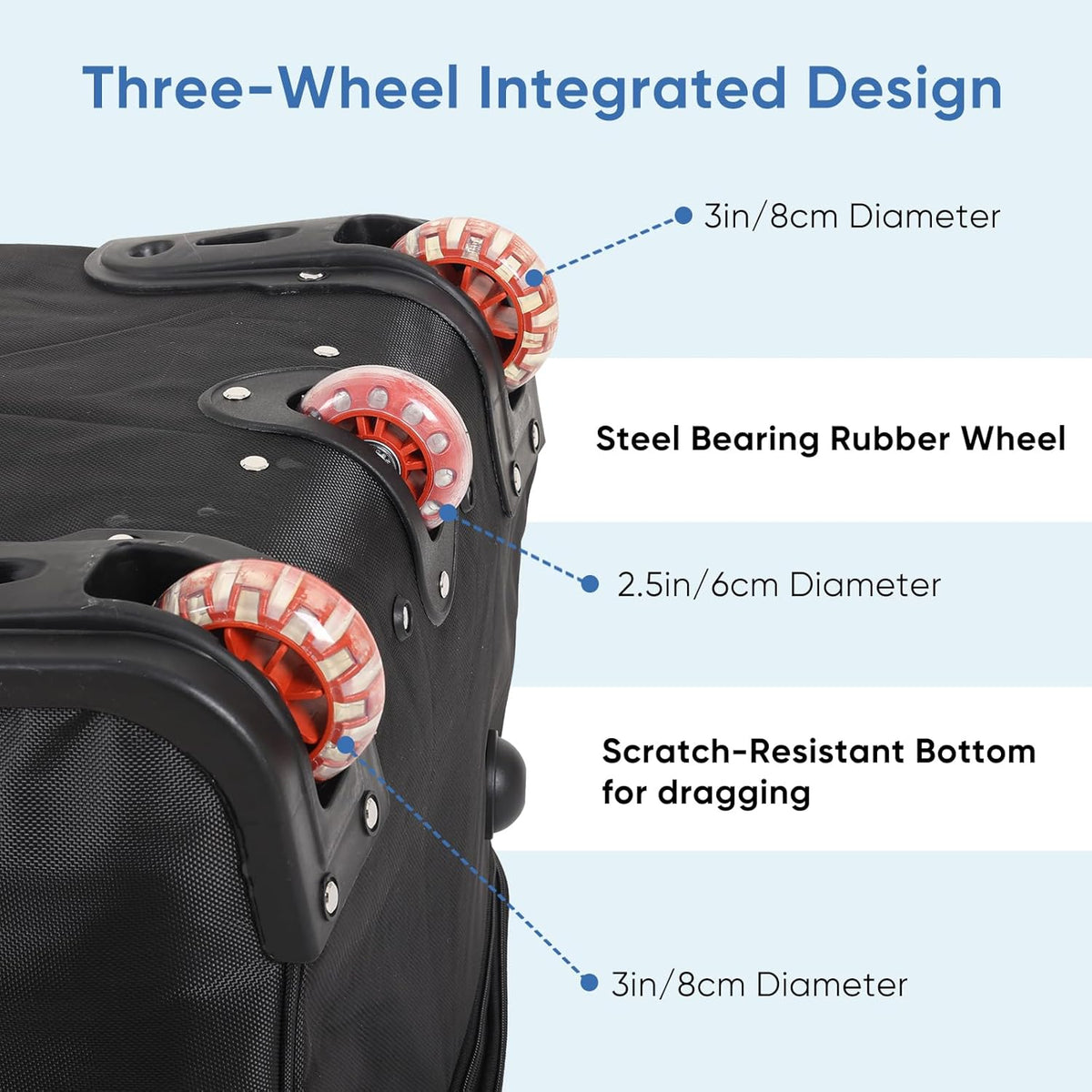 32-inch Rolling Duffle Bag with Wheels and Handle, 105L-130L Expandable Water-resistant Travel Bag, Foldable Travel Bag with 3 Spinner Wheels(Grey,XL)