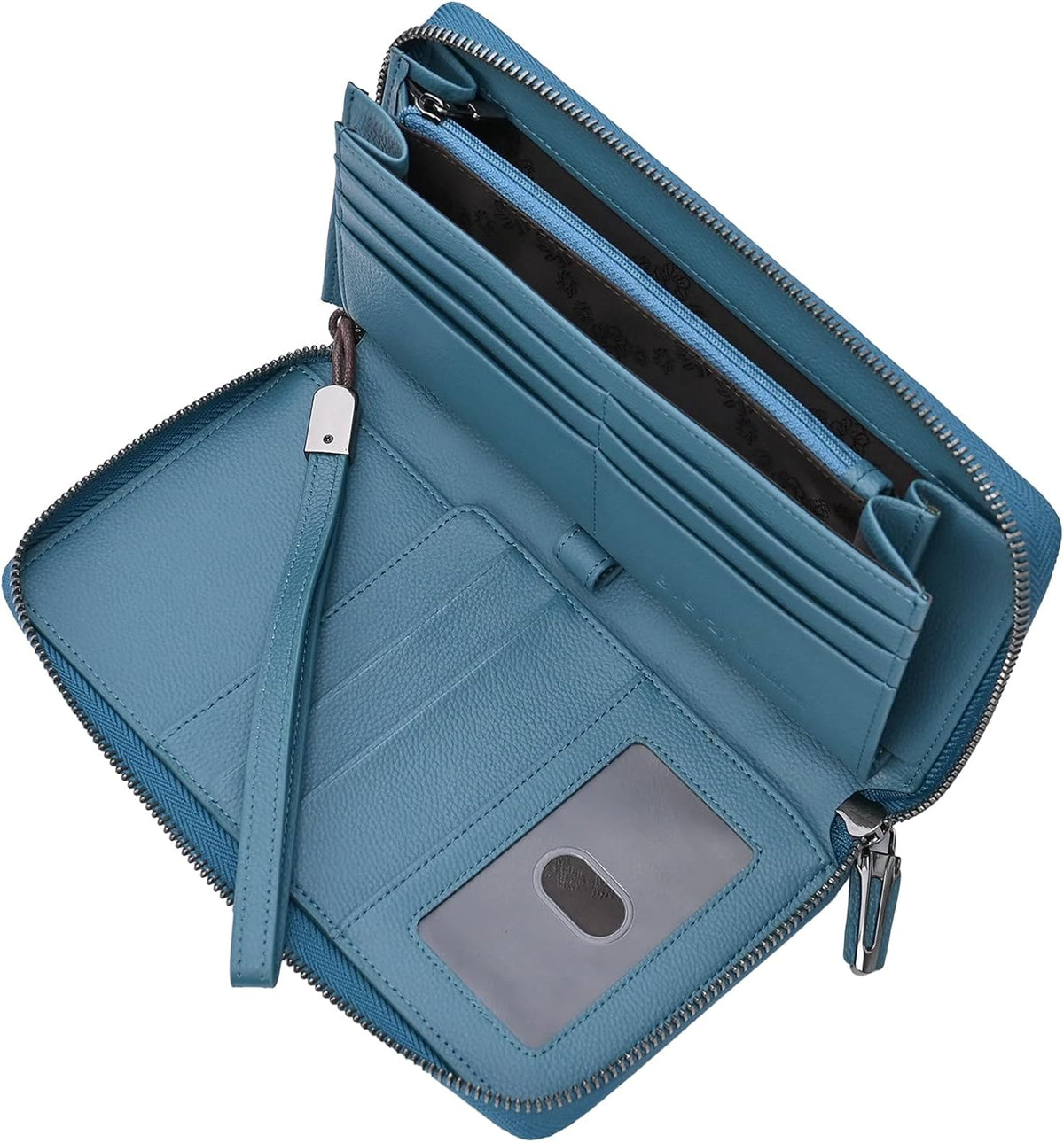 Travel Document Organizer RFID Blocking Leather Multiple Passport Wallet Family Holder Id Wrist Strap(Wine Red)