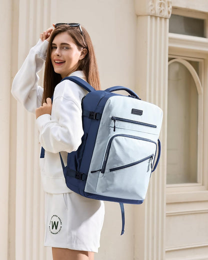 40L Travel Backpack for Women Men, Airline Approved Carry On Luggage, Multi-Pocket TSA Personal Item Bag fits 17 Inch Laptop, Waterproof Weekender Overnight Suitcase Travel Essentials