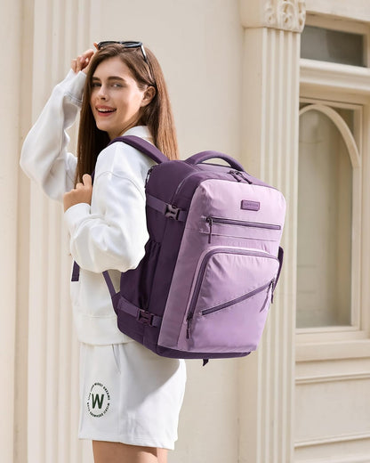 40L Travel Backpack for Women Men, Airline Approved Carry On Luggage, Multi-Pocket TSA Personal Item Bag fits 17 Inch Laptop, Waterproof Weekender Overnight Suitcase Travel Essentials