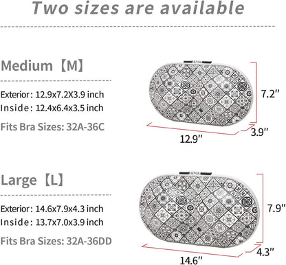 Bra Case Premium Lingerie Travel Bag Zip Underwear Organizer Bag for A-C Cup (Black Dot)