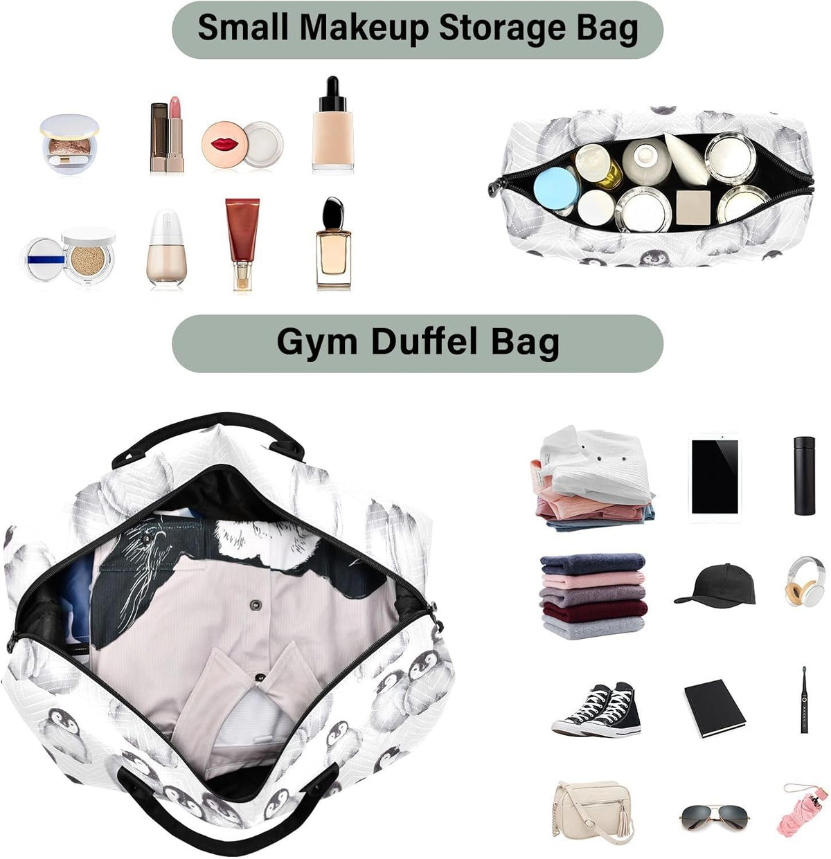 Rose Gold Leopard Print Travel Duffel Sport Tote Gym Weekender Overnight Carry On Fitness Dance Go-To Daily Bag