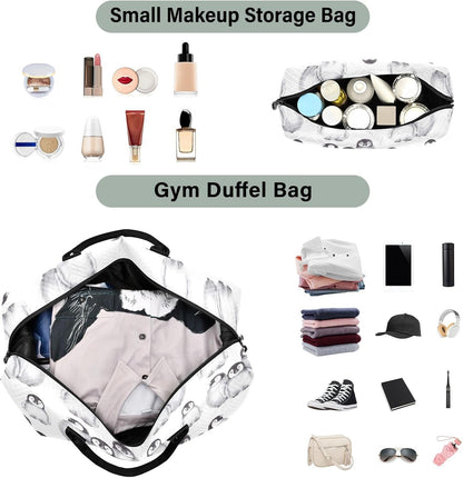 Rose Gold Leopard Print Travel Duffel Sport Tote Gym Weekender Overnight Carry On Fitness Dance Go-To Daily Bag