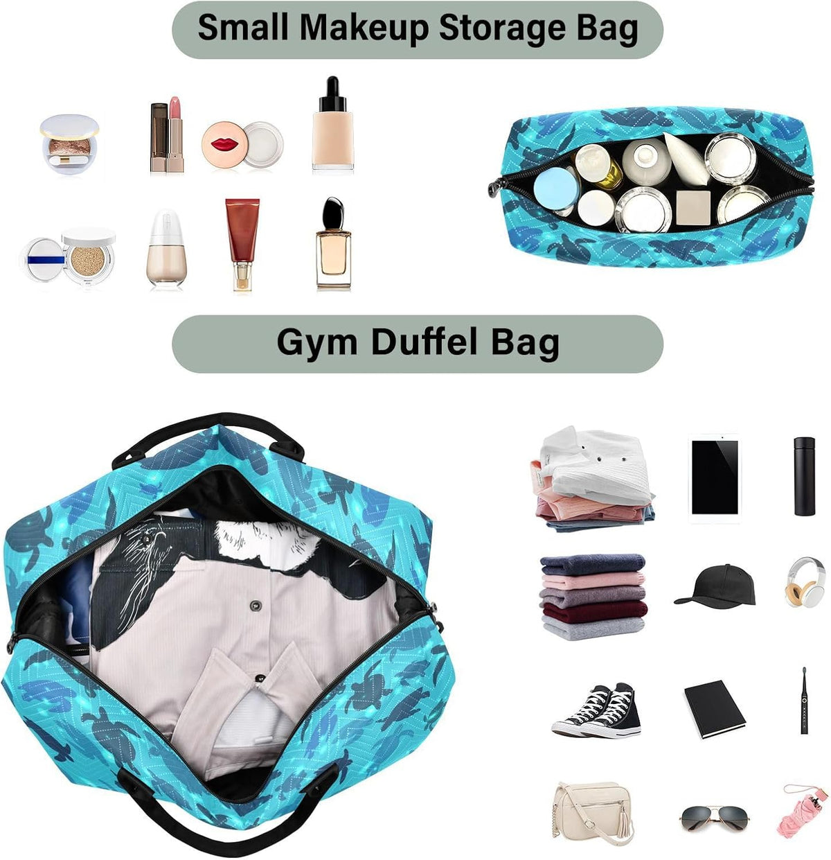 Rose Gold Leopard Print Travel Duffel Sport Tote Gym Weekender Overnight Carry On Fitness Dance Go-To Daily Bag