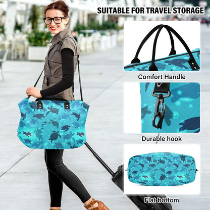Rose Gold Leopard Print Travel Duffel Sport Tote Gym Weekender Overnight Carry On Fitness Dance Go-To Daily Bag