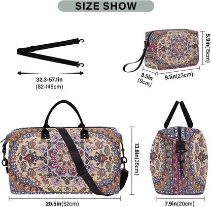 Rose Gold Leopard Print Travel Duffel Sport Tote Gym Weekender Overnight Carry On Fitness Dance Go-To Daily Bag