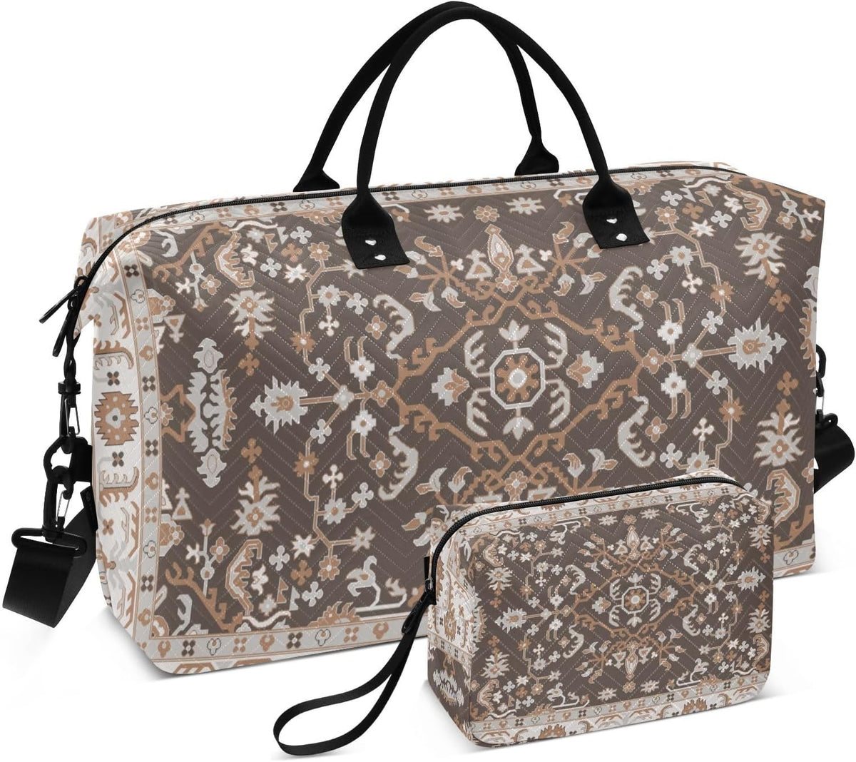 Rose Gold Leopard Print Travel Duffel Sport Tote Gym Weekender Overnight Carry On Fitness Dance Go-To Daily Bag