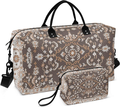 Rose Gold Leopard Print Travel Duffel Sport Tote Gym Weekender Overnight Carry On Fitness Dance Go-To Daily Bag