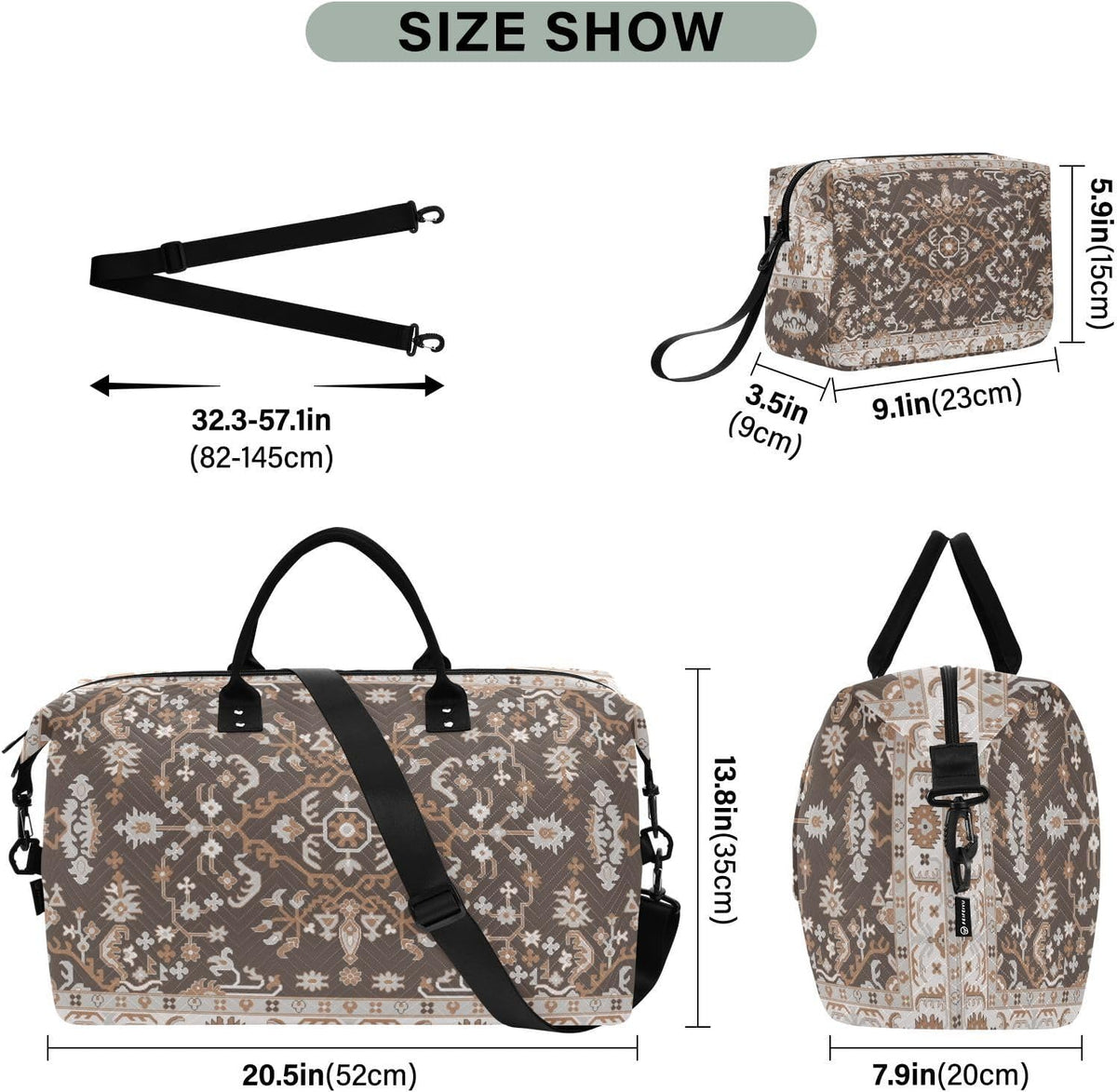 Rose Gold Leopard Print Travel Duffel Sport Tote Gym Weekender Overnight Carry On Fitness Dance Go-To Daily Bag