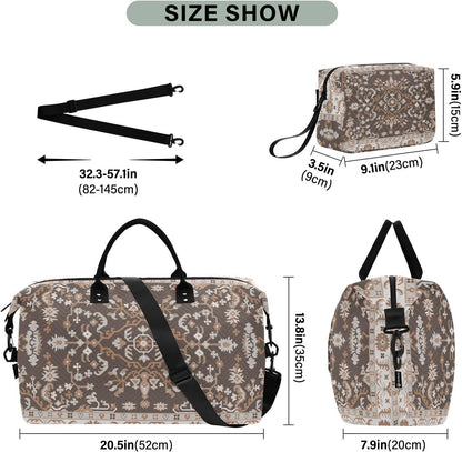 Rose Gold Leopard Print Travel Duffel Sport Tote Gym Weekender Overnight Carry On Fitness Dance Go-To Daily Bag