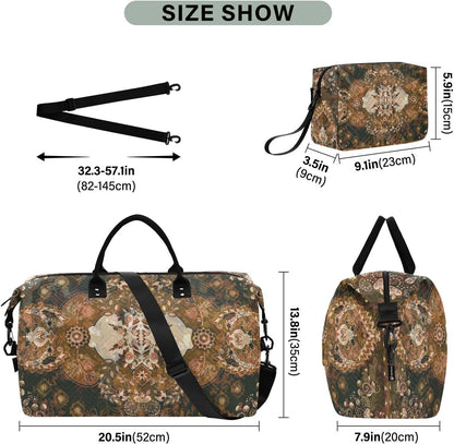Rose Gold Leopard Print Travel Duffel Sport Tote Gym Weekender Overnight Carry On Fitness Dance Go-To Daily Bag