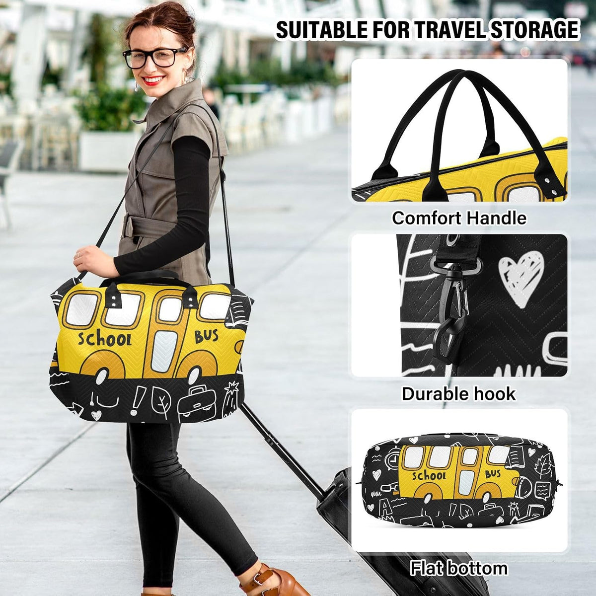 Rose Gold Leopard Print Travel Duffel Sport Tote Gym Weekender Overnight Carry On Fitness Dance Go-To Daily Bag