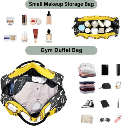 Rose Gold Leopard Print Travel Duffel Sport Tote Gym Weekender Overnight Carry On Fitness Dance Go-To Daily Bag