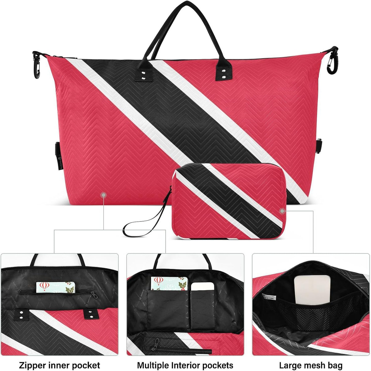 Rose Gold Leopard Print Travel Duffel Sport Tote Gym Weekender Overnight Carry On Fitness Dance Go-To Daily Bag