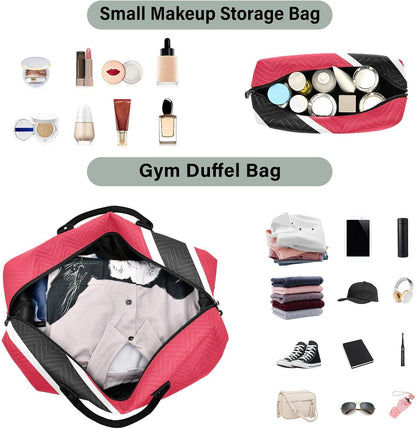 Rose Gold Leopard Print Travel Duffel Sport Tote Gym Weekender Overnight Carry On Fitness Dance Go-To Daily Bag