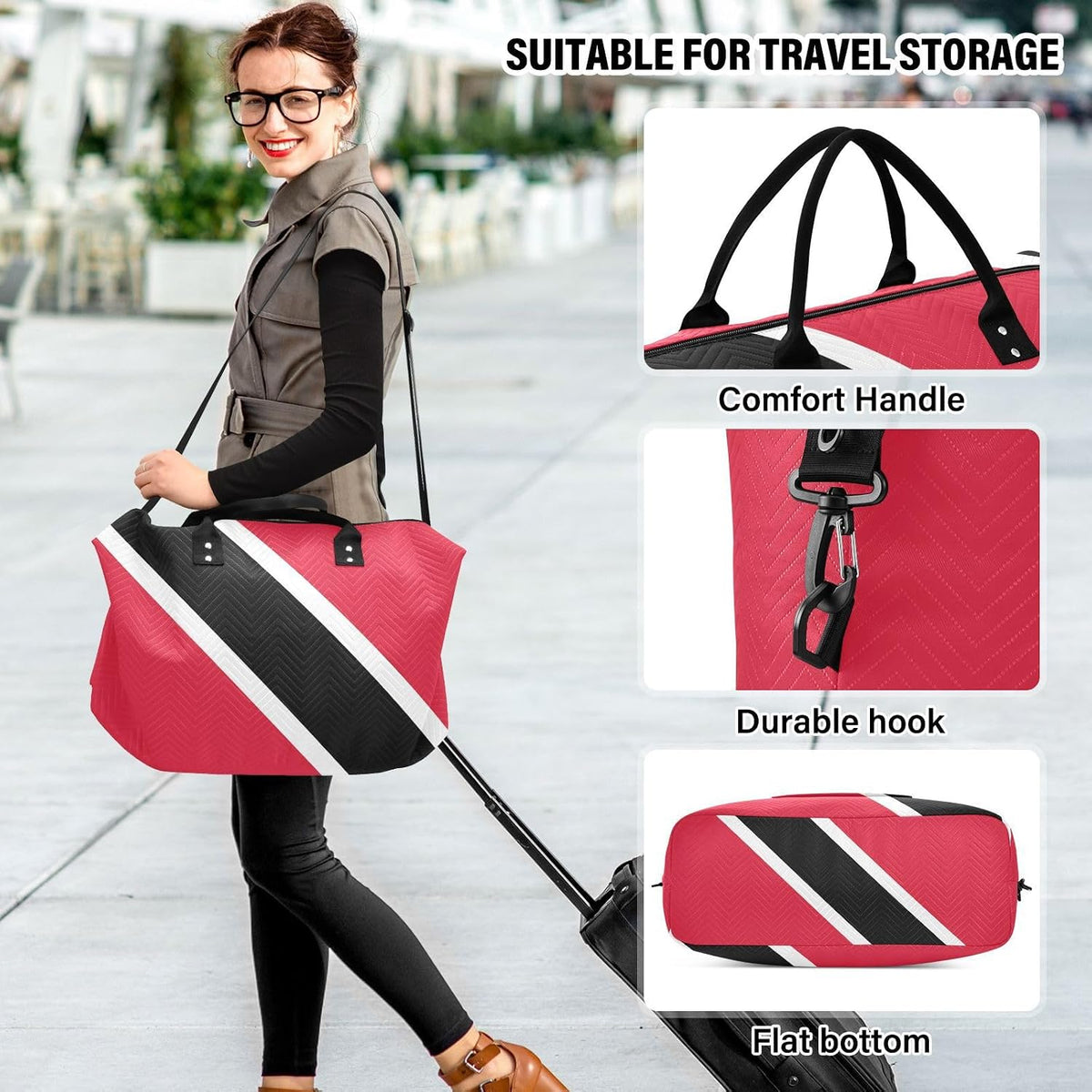 Rose Gold Leopard Print Travel Duffel Sport Tote Gym Weekender Overnight Carry On Fitness Dance Go-To Daily Bag