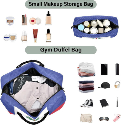 Rose Gold Leopard Print Travel Duffel Sport Tote Gym Weekender Overnight Carry On Fitness Dance Go-To Daily Bag