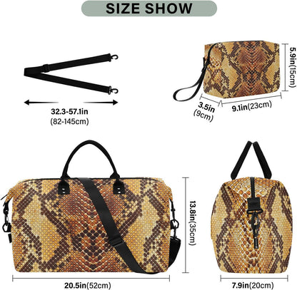 Rose Gold Leopard Print Travel Duffel Sport Tote Gym Weekender Overnight Carry On Fitness Dance Go-To Daily Bag