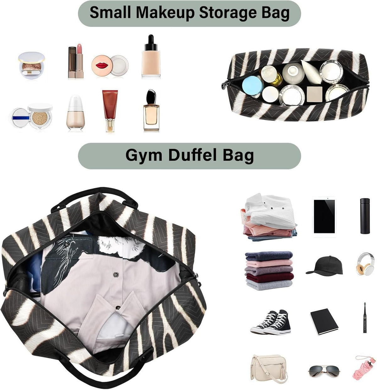 Rose Gold Leopard Print Travel Duffel Sport Tote Gym Weekender Overnight Carry On Fitness Dance Go-To Daily Bag
