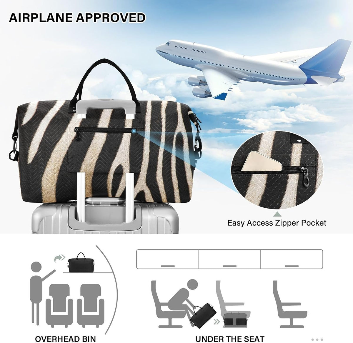 Rose Gold Leopard Print Travel Duffel Sport Tote Gym Weekender Overnight Carry On Fitness Dance Go-To Daily Bag