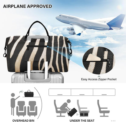Rose Gold Leopard Print Travel Duffel Sport Tote Gym Weekender Overnight Carry On Fitness Dance Go-To Daily Bag