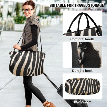 Rose Gold Leopard Print Travel Duffel Sport Tote Gym Weekender Overnight Carry On Fitness Dance Go-To Daily Bag