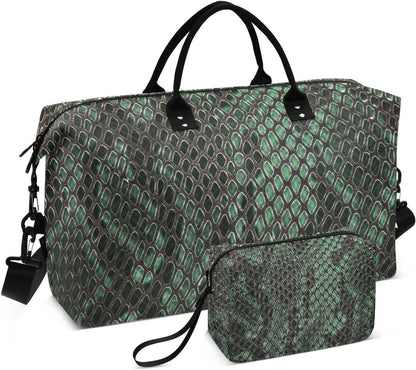 Rose Gold Leopard Print Travel Duffel Sport Tote Gym Weekender Overnight Carry On Fitness Dance Go-To Daily Bag