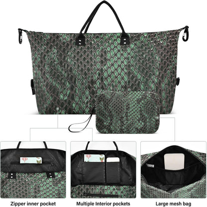 Rose Gold Leopard Print Travel Duffel Sport Tote Gym Weekender Overnight Carry On Fitness Dance Go-To Daily Bag