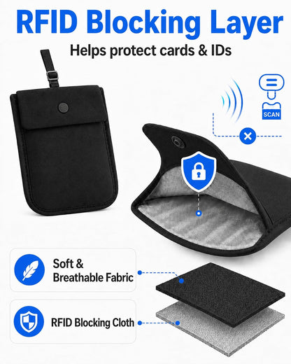 RFID-Blocking Travel Bra Wallet, Hidden Money Pouch with Elastic Strap | Ideal Secret Pocket to Protect Your Passport, Credit Cards, Cash and Valuables Under-Clothes, Nude
