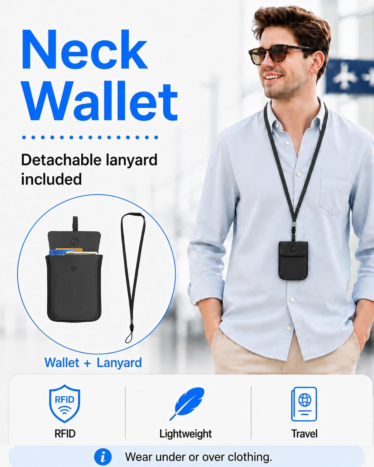 RFID-Blocking Travel Bra Wallet, Hidden Money Pouch with Elastic Strap | Ideal Secret Pocket to Protect Your Passport, Credit Cards, Cash and Valuables Under-Clothes, Nude