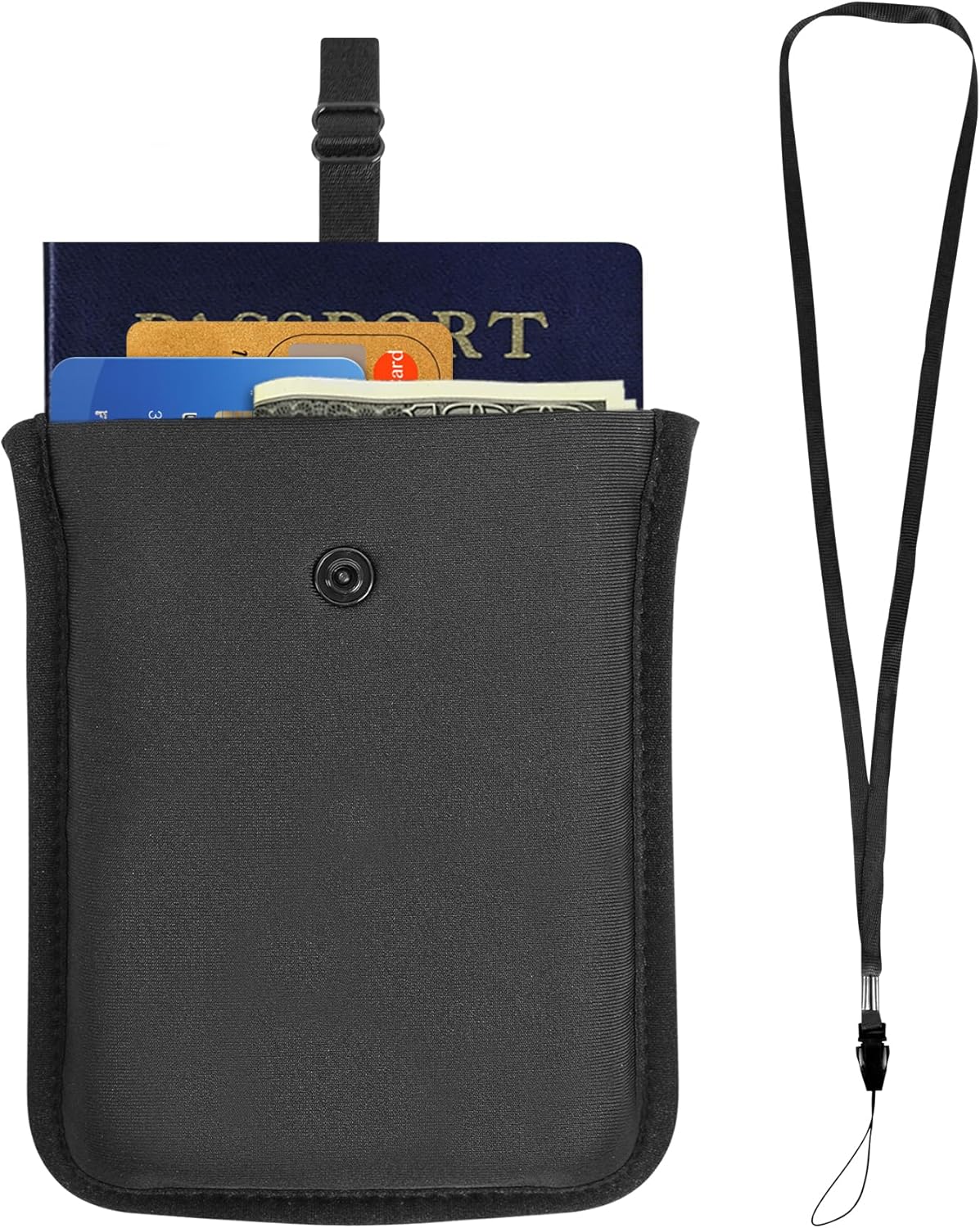 RFID-Blocking Travel Bra Wallet, Hidden Money Pouch with Elastic Strap | Ideal Secret Pocket to Protect Your Passport, Credit Cards, Cash and Valuables Under-Clothes, Nude