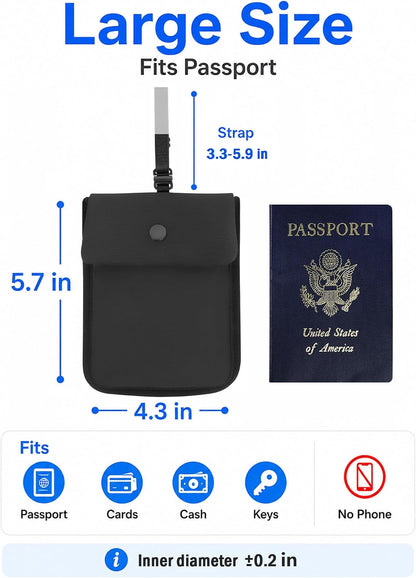 RFID-Blocking Travel Bra Wallet, Hidden Money Pouch with Elastic Strap | Ideal Secret Pocket to Protect Your Passport, Credit Cards, Cash and Valuables Under-Clothes, Nude