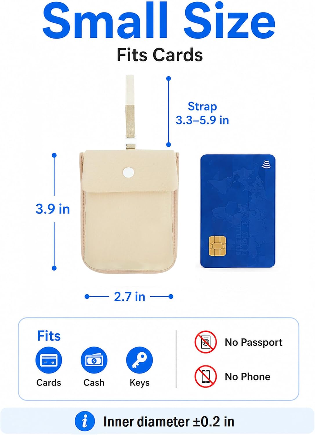 RFID-Blocking Travel Bra Wallet, Hidden Money Pouch with Elastic Strap | Ideal Secret Pocket to Protect Your Passport, Credit Cards, Cash and Valuables Under-Clothes, Nude