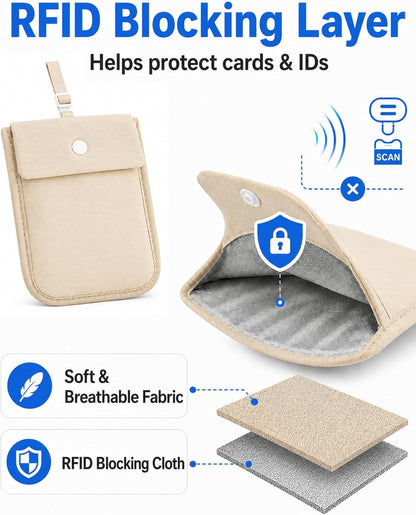 RFID-Blocking Travel Bra Wallet, Hidden Money Pouch with Elastic Strap | Ideal Secret Pocket to Protect Your Passport, Credit Cards, Cash and Valuables Under-Clothes, Nude