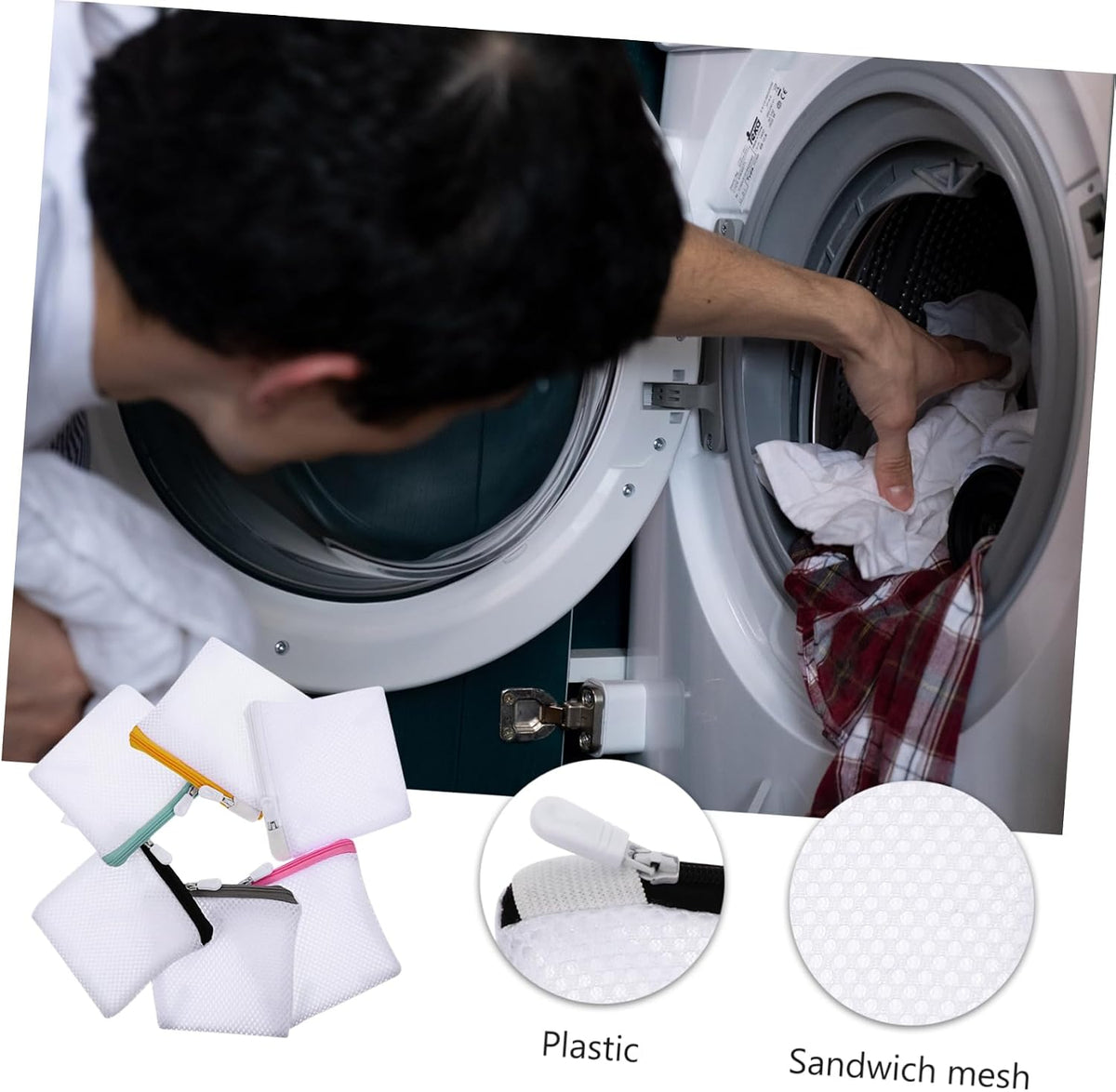 6pcs Laundry Bag Bra Mesh Wash Bag Laundry Pouch Underwear Washing Protecting Underwear ing Machine Foldable Travel Sandwich Mesh Special Delicate