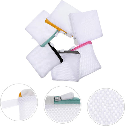 6pcs Laundry Bag Bra Mesh Wash Bag Laundry Pouch Underwear Washing Protecting Underwear ing Machine Foldable Travel Sandwich Mesh Special Delicate