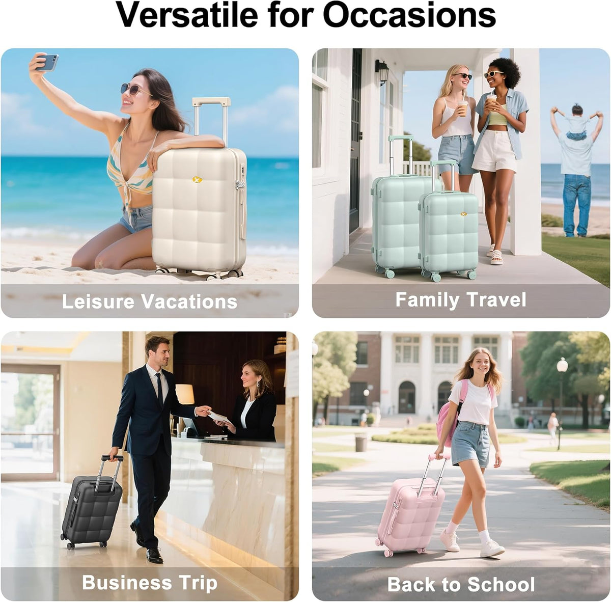 Hardshell Carry On Luggage with Spinner Wheels & Built-in TSA Lock,PC Durable Suitcase Rolling Luggage with Scratch-Resistant Surface, Pink