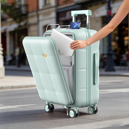 Hardshell Carry On Luggage with Spinner Wheels & Built-in TSA Lock,PC Durable Suitcase Rolling Luggage with Scratch-Resistant Surface, Pink