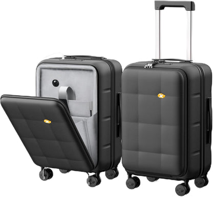 Hardshell Carry On Luggage with Spinner Wheels & Built-in TSA Lock,PC Durable Suitcase Rolling Luggage with Scratch-Resistant Surface, Pink