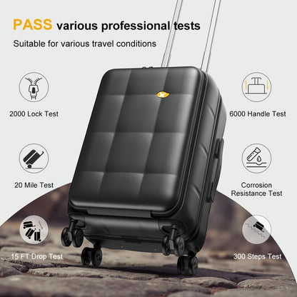 Hardshell Carry On Luggage with Spinner Wheels & Built-in TSA Lock,PC Durable Suitcase Rolling Luggage with Scratch-Resistant Surface, Pink