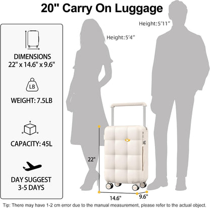Hardshell Carry On Luggage with Spinner Wheels & Built-in TSA Lock,PC Durable Suitcase Rolling Luggage with Scratch-Resistant Surface, Pink