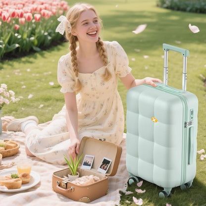 Hardshell Carry On Luggage with Spinner Wheels & Built-in TSA Lock,PC Durable Suitcase Rolling Luggage with Scratch-Resistant Surface, Pink