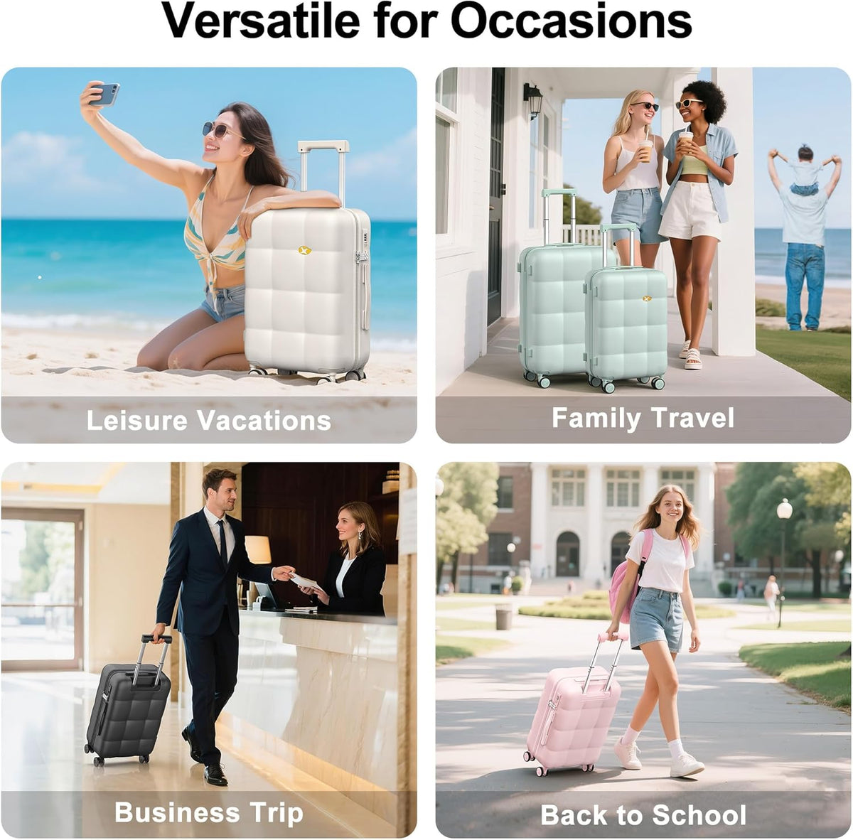 Hardshell Carry On Luggage with Spinner Wheels & Built-in TSA Lock,PC Durable Suitcase Rolling Luggage with Scratch-Resistant Surface, Pink