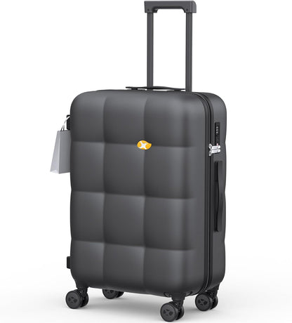 Hardshell Carry On Luggage with Spinner Wheels & Built-in TSA Lock,PC Durable Suitcase Rolling Luggage with Scratch-Resistant Surface, Pink