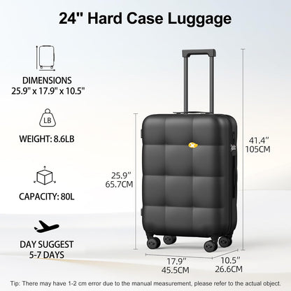 Hardshell Carry On Luggage with Spinner Wheels & Built-in TSA Lock,PC Durable Suitcase Rolling Luggage with Scratch-Resistant Surface, Pink