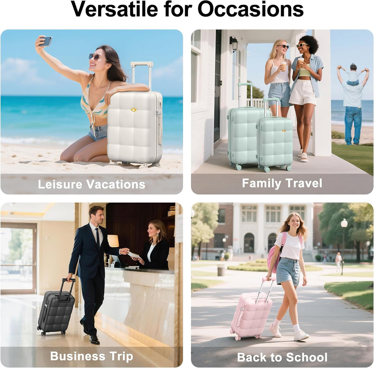 Hardshell Carry On Luggage with Spinner Wheels & Built-in TSA Lock,PC Durable Suitcase Rolling Luggage with Scratch-Resistant Surface, Pink